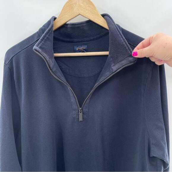 Good Man Brand Preppy Navy Blue Pro Slim 1/4 Zip Business Casual Pullover XL - Picture 4 of 10